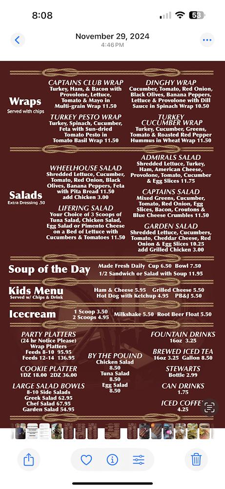 Wheelhouse Menu image 2